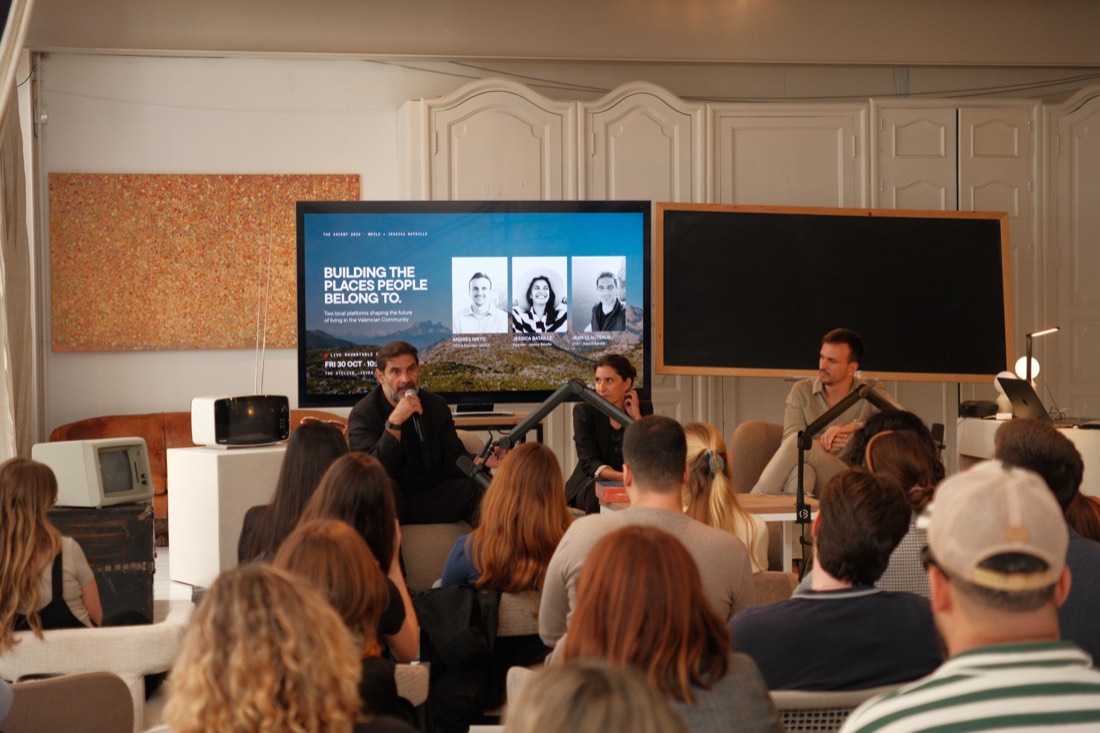 The panel on stage at The Atelier